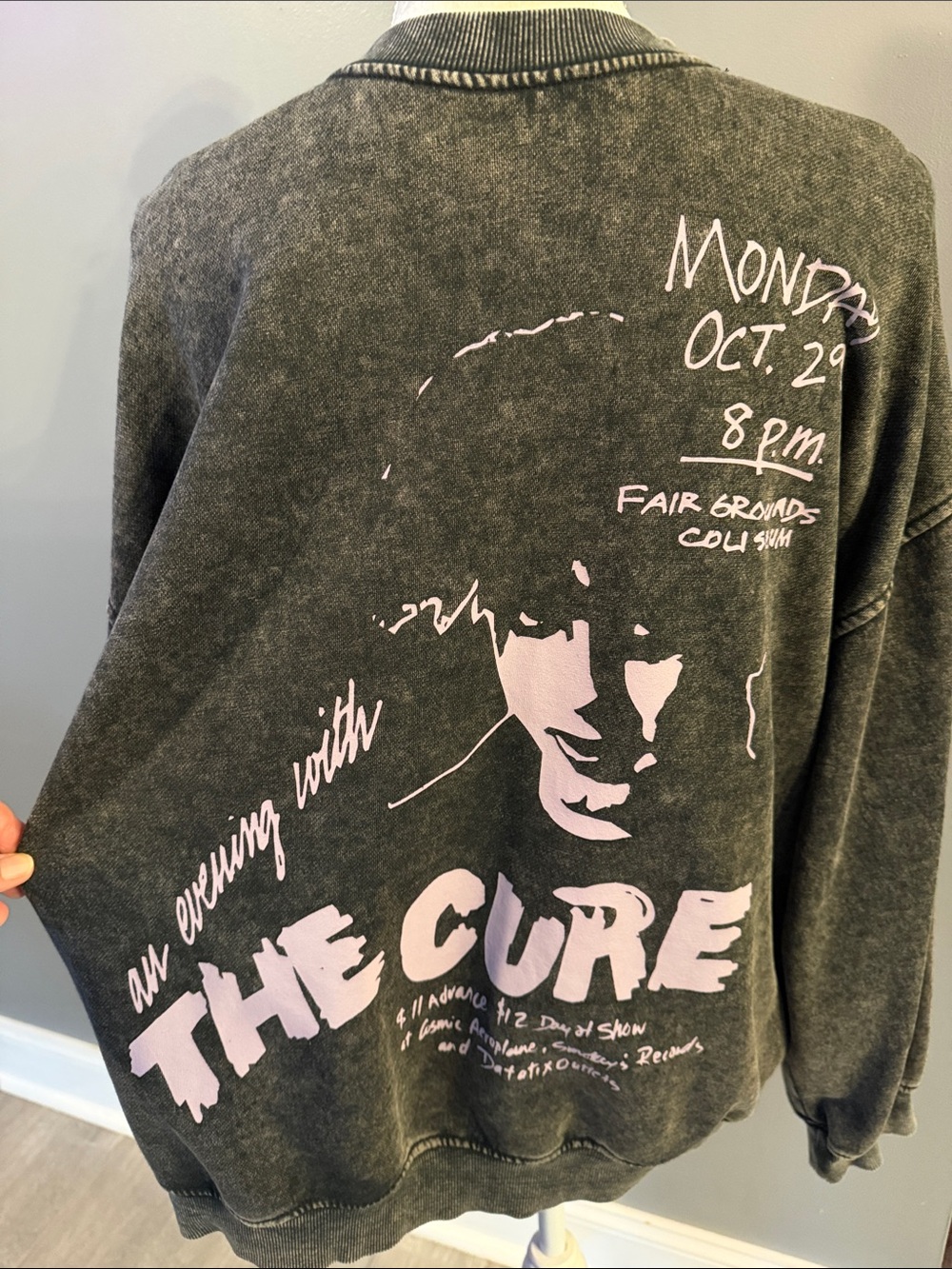 Divided Black Washed Graphic Sweatshirt-not XS - Check measurements